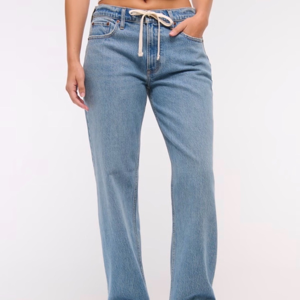 Abercrombie & Fitch Low Rise Baggy Curve Love Wide leg 34 Long Jeans Plus Size
